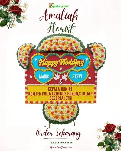 Karangan Papan Bunga Pernikahan di Ponjong
